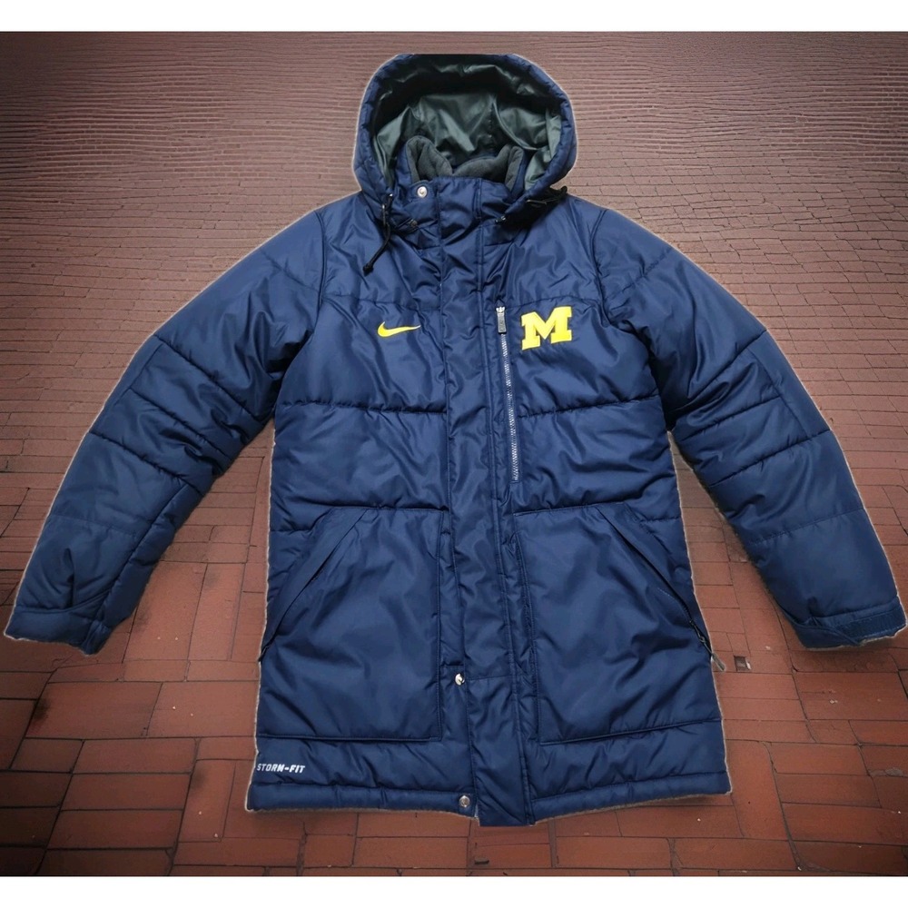 Nike Storm-Fit Michigan Wolverines‎ Puffer Jacket Navy Unisex Small 840780-419